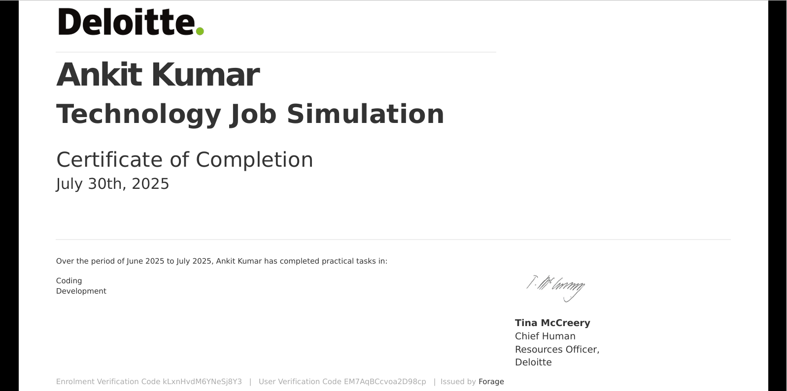 Python Internship Certificate